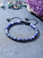 PESOENTH Lapis Lazuli bracelet adjustable knot provides a secure, comfortable fit