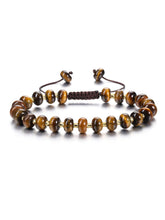 PESOENTH Tiger Eye Bracelet for Women with golden beads for everyday elegance.