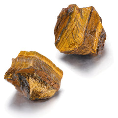 PESOENTH Tiger Eye raw crystals—two pieces for meditation and display.