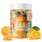 Pets Purest EAA Gummies orange bottle – convenient daily amino acid support.