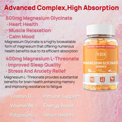 PEXCIN gummies serving image shows two chews, ideal for daily magnesium intake.