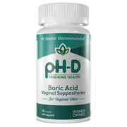 pH-D boric acid suppositories bottle for at-home balance support.