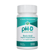 pH-D boric acid suppositories packaging for convenient vaginal health support