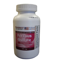 PHARBEST Ferrous Sulfate 325 mg bottle for daily iron supplementation.