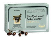 Pharma Nord Bio-Quinone Gold bottle front with 60 softgels for daily energy support.