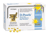 Pharma Nord D-Pearls bottle front view for easy daily vitamin D3 intake.