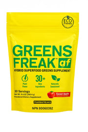 Pharmafreak front packaging showing product name and servings benefit convenience