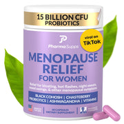 PharmaSupps Natural Menopause bottle front for daily balance and easy supplementation.