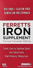 Pharmics Ferretts tablets bottle highlighting convenient iron support for daily wellness