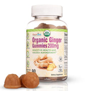Pharmvista Ginger Gummies bottle pour showing easy daily digestion support