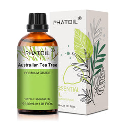 PHATOIL Australian Tea Tree oil bottle with dropper for precise, mess-free diffuser use.
