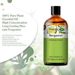 PHATOIL Bergamot oil in amber bottle protects fragrance for longer use.
