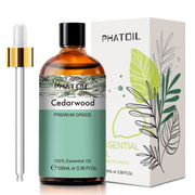 PHATOIL Cedarwood essential oil bottle with dropper for precise use.