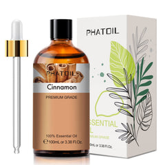 PHATOIL Cinnamon Essential Oil 100ml bottle showcases a rich aroma for diffusers.