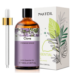 PHATOIL clove essential oil bottle for premium aromatherapy at home.