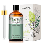 PHATOIL eucalyptus essential oil in a 100ml amber bottle for lasting room aroma
