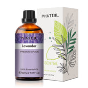 PHATOIL Lavender essential oil bottle closeup for premium home aromatherapy.