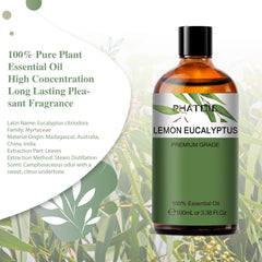 PHATOIL Lemon Eucalyptus amber bottle protects oil from UV light.