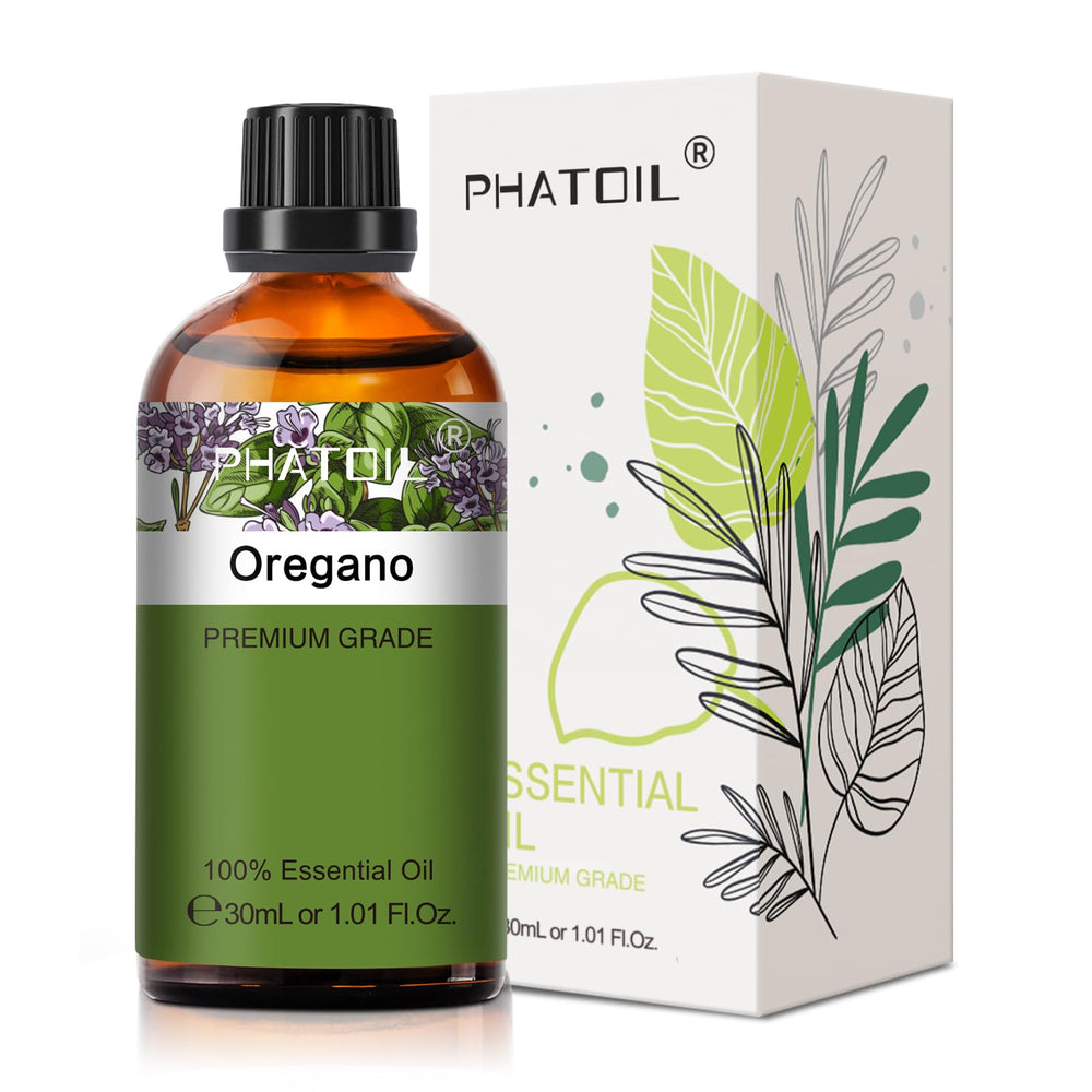PHATOIL Oregano essential oil bottle with dropper for precise application.