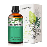 PHATOIL Peppermint Essential Oil bottle with built-in dropper for precise application and diffusion.