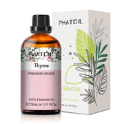 PHATOIL Thyme Essential Oil bottle closeup for aroma and diffusers