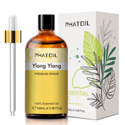 PHATOIL Ylang Ylang essential oil bottle pour highlighting lasting fragrance
