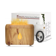 Phimuezl Flame Diffuser wooden grain front view for a calming home ambiance.