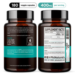 PhiNaturals Magnesium Citrate capsules close-up showing easy-swallow design.