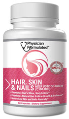 Physician Formulated hair-skin-nails capsule close-up supports healthier hair and nails.