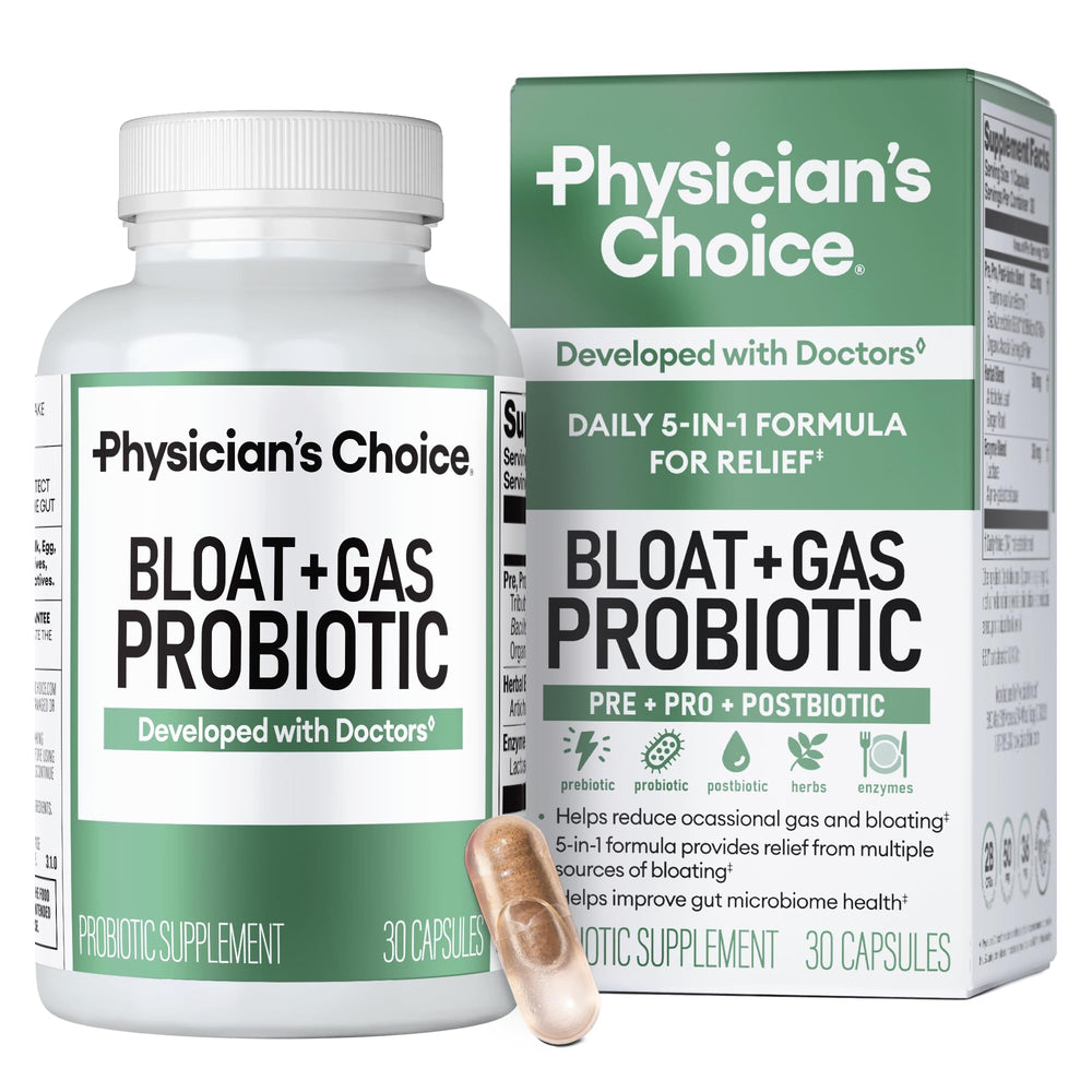 Physician's CHOICE bottle front for daily gut support
