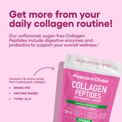Physician's CHOICE DigeSEB enzymes bottle, supports absorption of collagen.