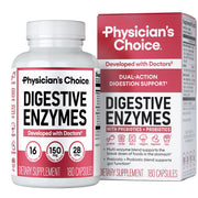 Physician's CHOICE Digestive Enzymes bottle label for daily digestion support.
