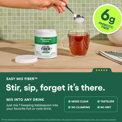 Physician's CHOICE Easy Mix Fiber provides 6 g of prebiotic fiber per serving.