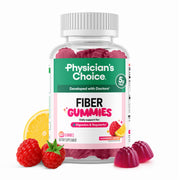 Physician's Choice Fiber Gummies Raspberry Lemon bottle supports convenient daily digestion.