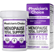Physician's CHOICE Menopause Probiotic bottle front view for hormonal balance support.
