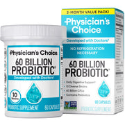 Physician's CHOICE Probiotics bottle with 60B CFU for daily digestive support.