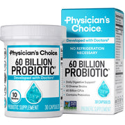 Physician's CHOICE Probiotics bottle with 60B CFU for daily gut support.