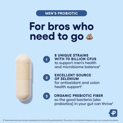 Physician's Choice Probiotics for Men on shelf demonstrates convenient daily use