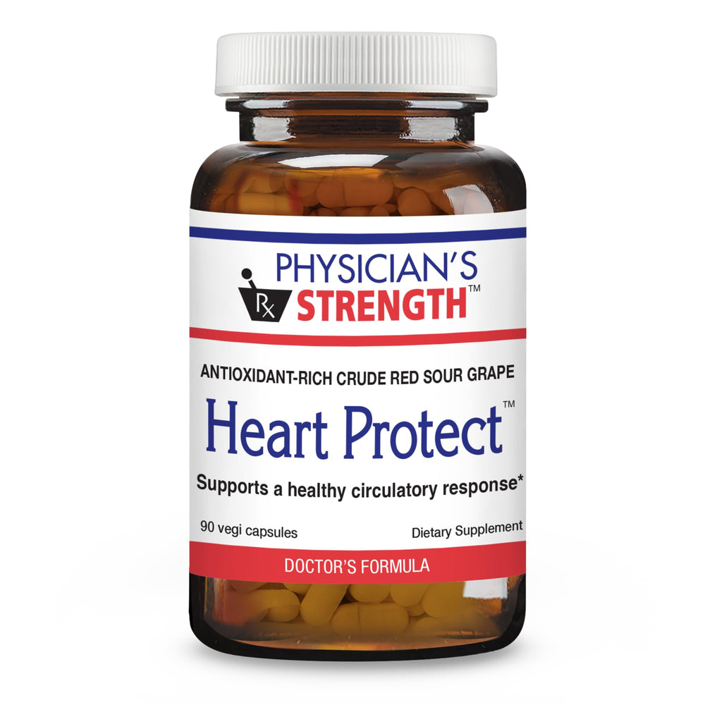 Physician's Strength Heart Protect bottle front view, designed for daily circulatory support.