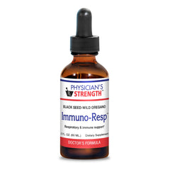 Physician's Strength Immuno-Resp bottle front with label clearly displayed for respiratory support.