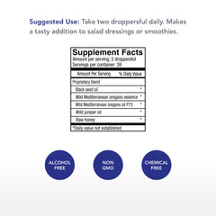 Dropper dispensing Immuno-Resp drops for easy daily use.