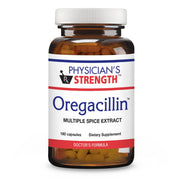 Physician's Strength Oregacillin bottle shows natural spice blend for daily respiratory support.