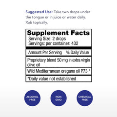Physician's Strength OregaWild dropper drops ready for quick internal or topical application.