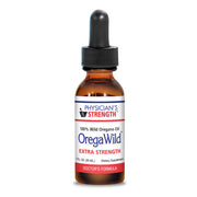 Physician's Strength OregaWild Extra Strength bottle close-up showing premium oregano oil