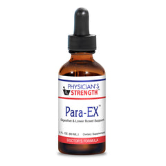 Physician's Strength para-EX bottle label highlighting digestive support potential.