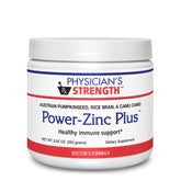 Physician's Strength Power-Zinc Plus bottle front showing whole-food zinc for daily immune support.