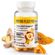 Physio Flex Pro bottle front promoting joint support for daily movement.
