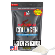 PhysiVantage Supercharged Collagen bottle front view highlighting grass-fed formula for joints.