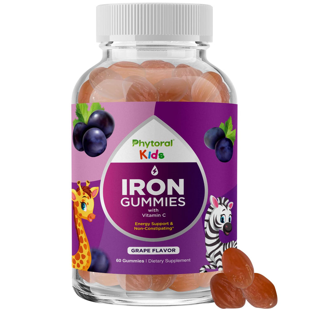 Phytoral Kids Iron Gummies bottle for easy daily energy support