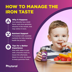 Phytoral Kids Iron Gummies close-up showing chewy texture